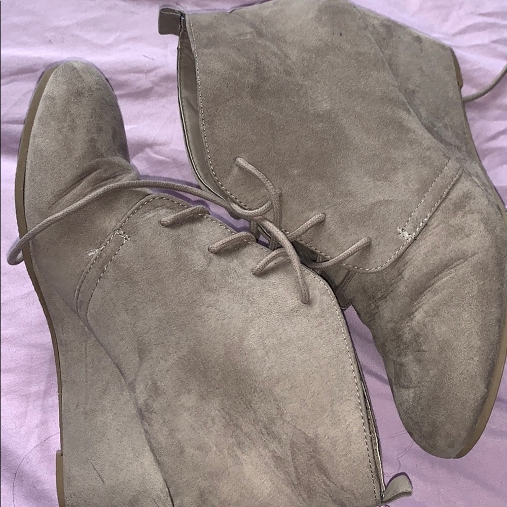 brown wedges boots